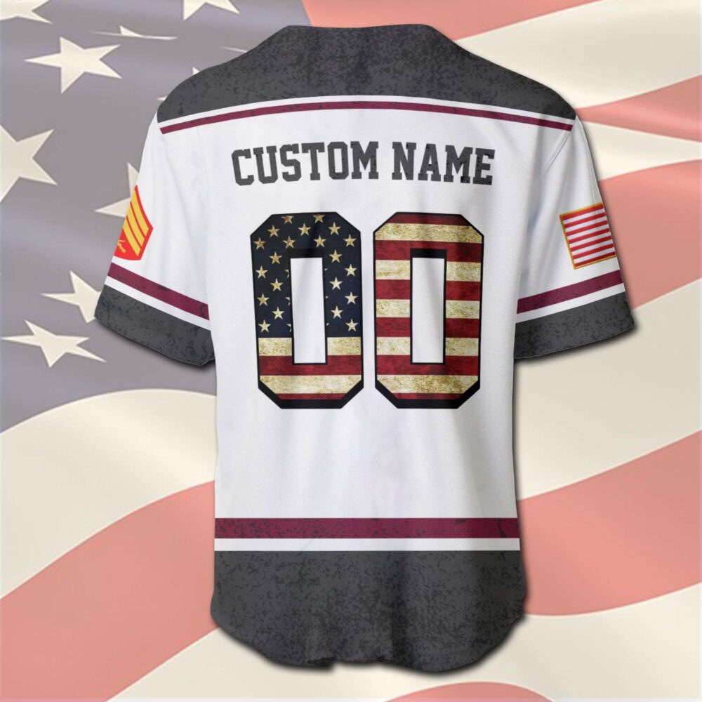 US Marine Corps, No One Gets Left Behind - Baseball Jersey - Image 3