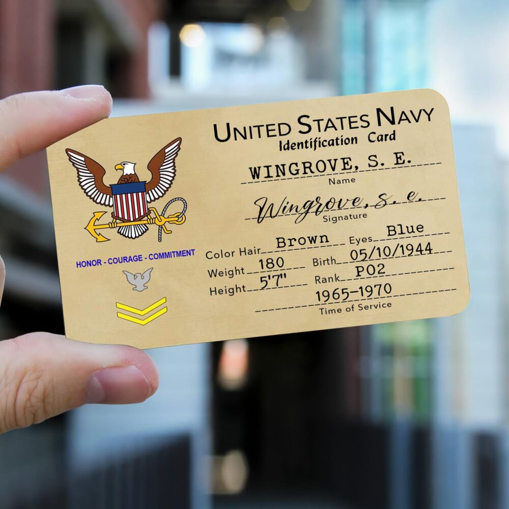 US Navy, E 5 Red - Printed Metal Card - Image 2