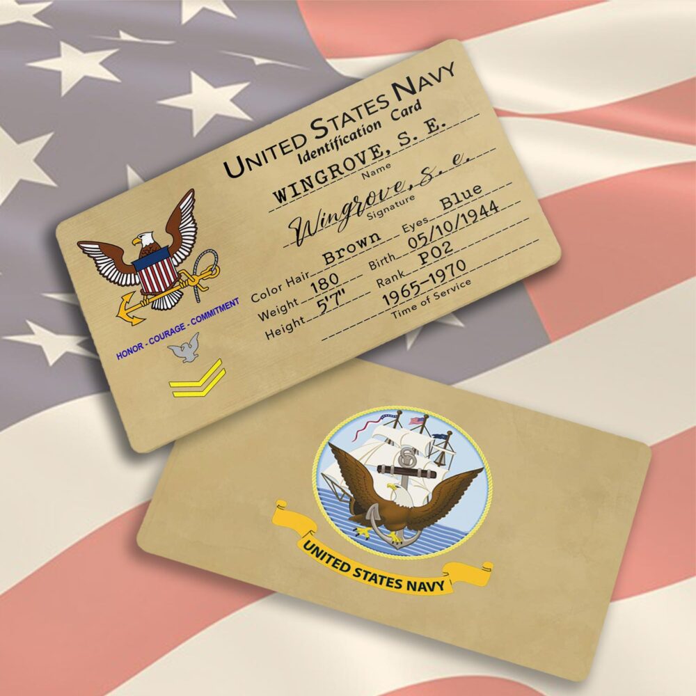 US Navy, E 5 Red - Printed Metal Card - Image 3