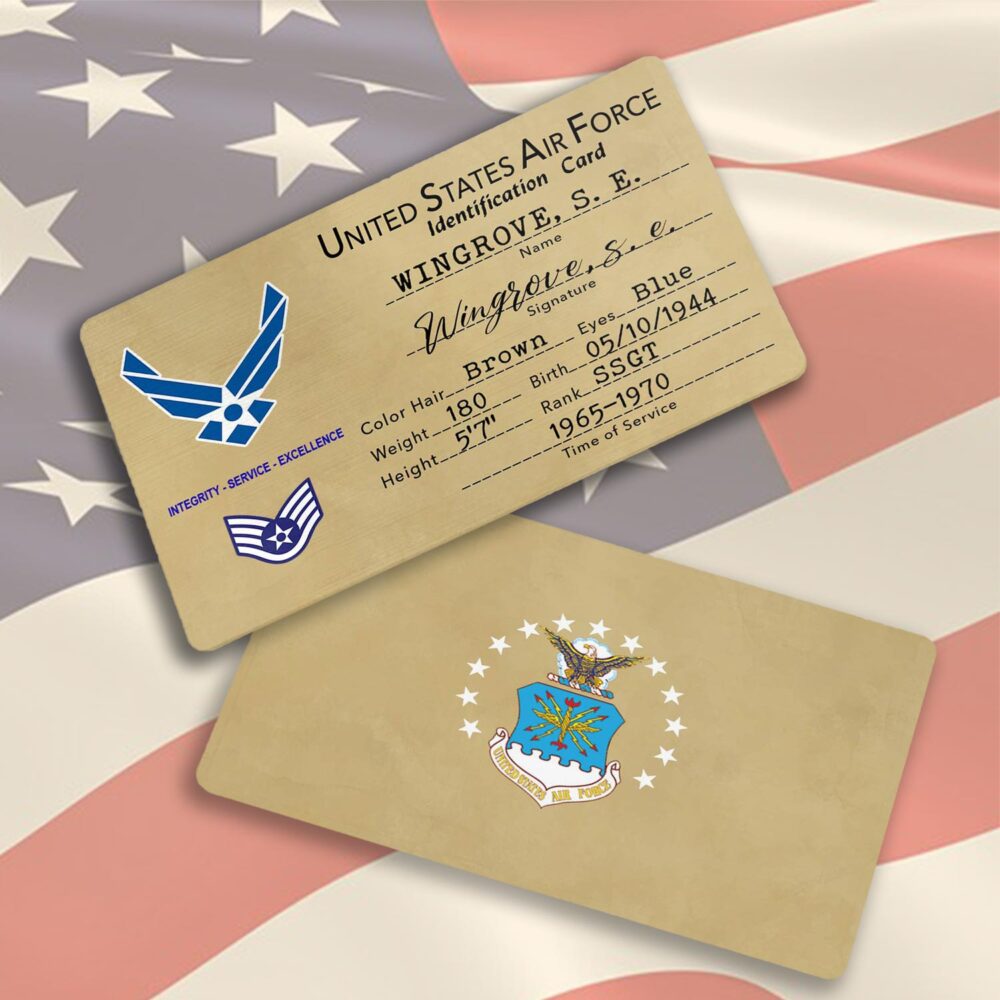 US Air Force , E 4 Air Force Sergeant - Printed Metal Card - Image 3