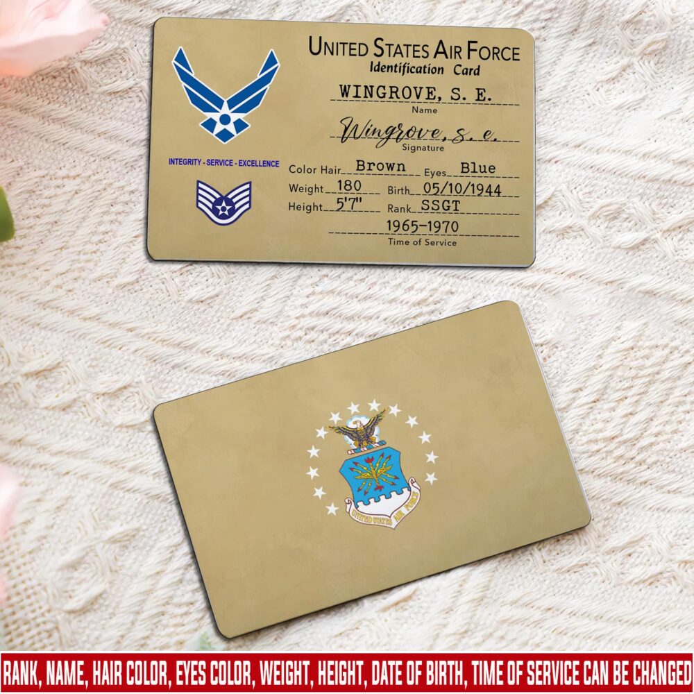 US Air Force , E 4 Air Force Sergeant - Printed Metal Card