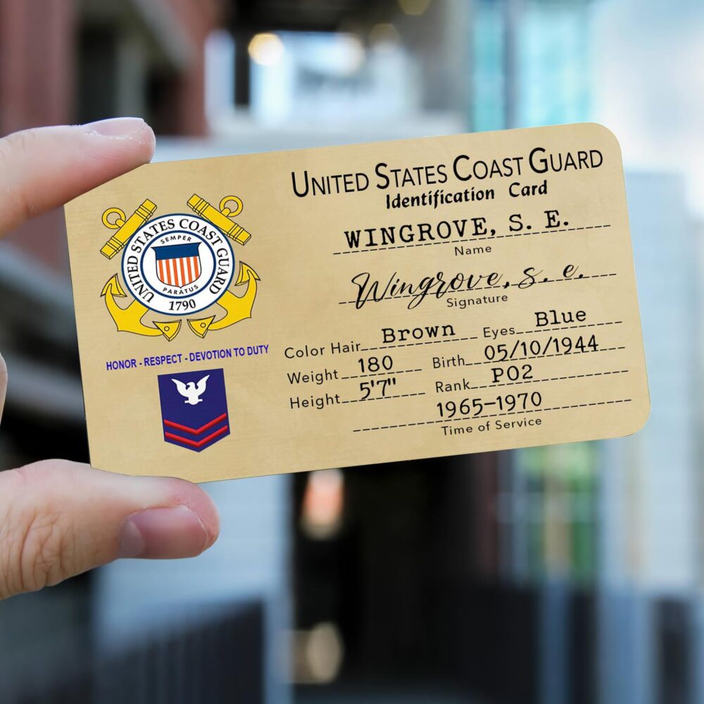 US Coast Guard, Proud To Have Served - Printed Metal Card - Image 2