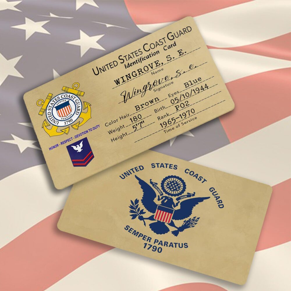 US Coast Guard, Proud To Have Served - Printed Metal Card - Image 3
