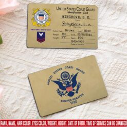 US Coast Guard, Proud To Have Served - Printed Metal Card