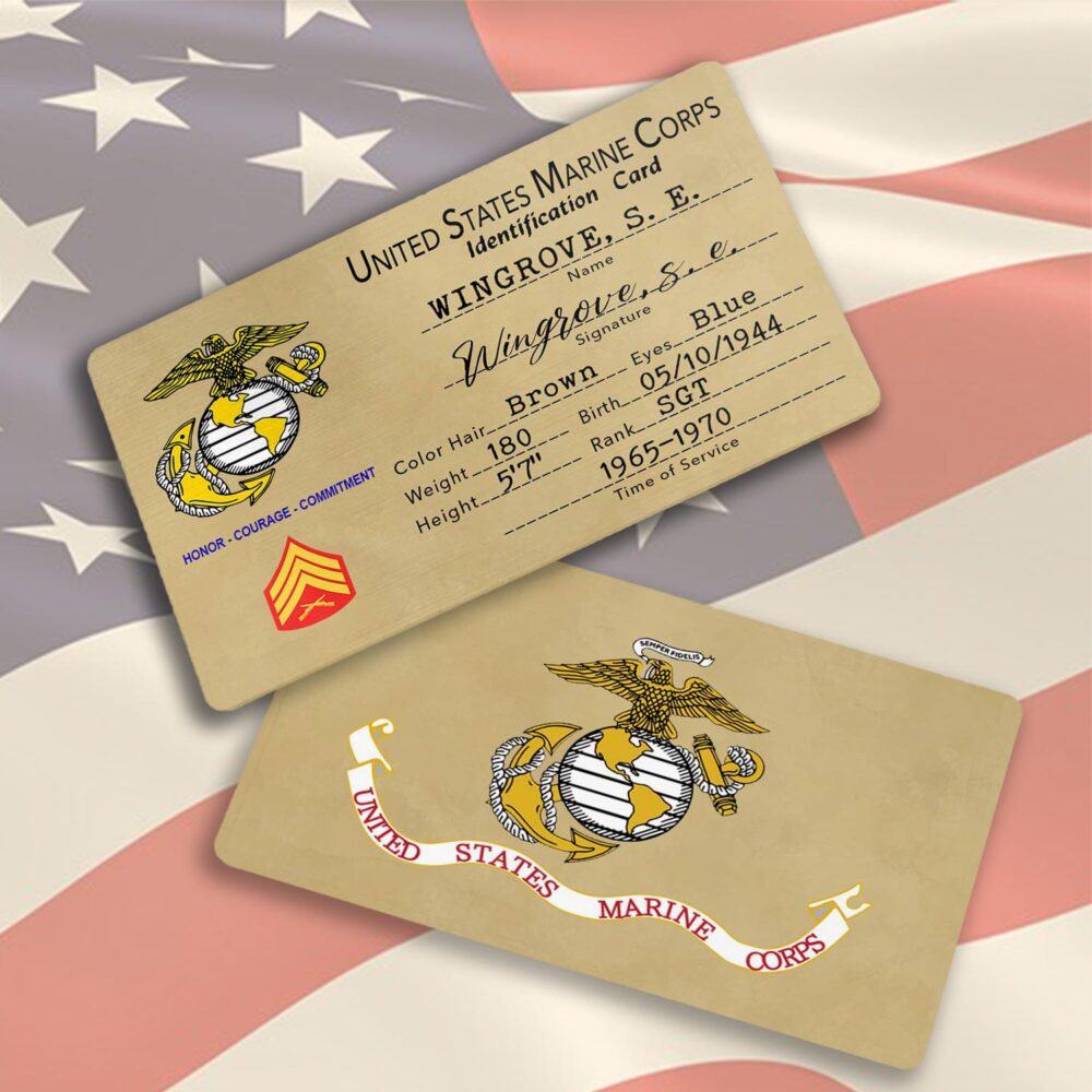 US Marine Corps, I Walked The Walk - Printed Metal Card - Image 3