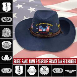 Air Force Badge, E 4 Air Force Sergeant - Cowboy Hat