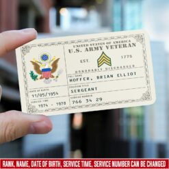 US Army, Land Of The Free, Because Of The Brave - Printed Metal Card
