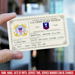 US Coast Guard, Remember - Honor - Respect - Printed Metal Card