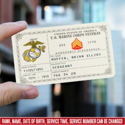 US Marine Corps, No One Gets Left Behind - Printed Metal Card