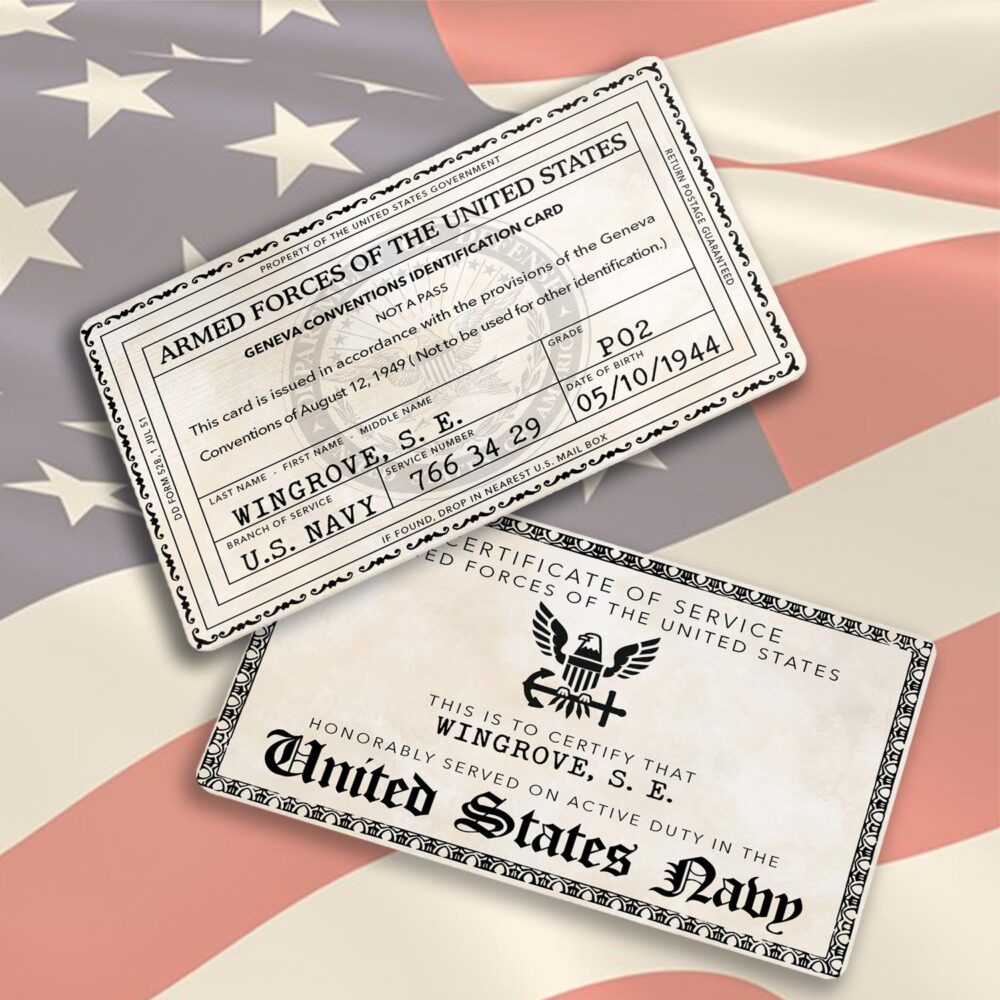 US Navy, Anchors Aweigh - Printed Metal Card - Image 3