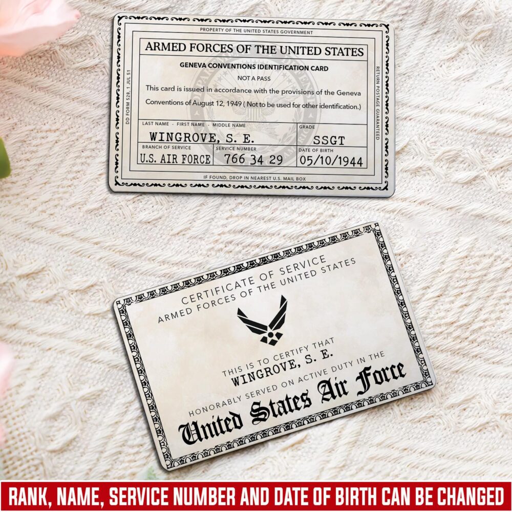 US Air Force , Life And Pride - Printed Metal Card