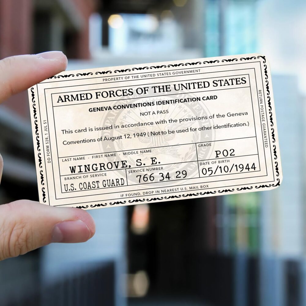 US Coast Guard, E 6 Red - Printed Metal Card - Image 2