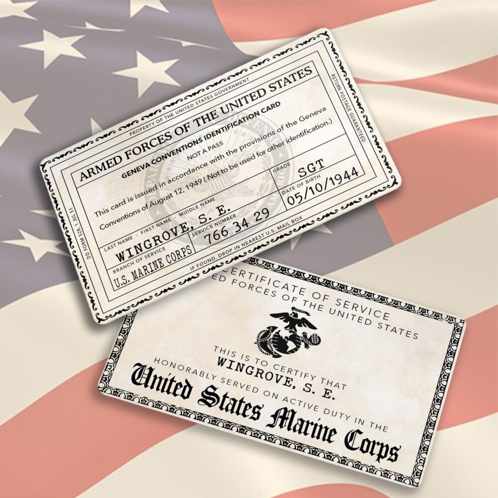 US Marine Corps, Remember - Honor - Respect - Printed Metal Card - Image 3