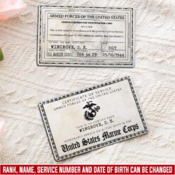 US Marine Corps, Remember - Honor - Respect - Printed Metal Card