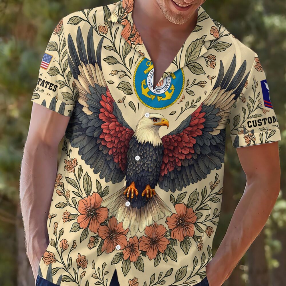US Coast Guard, E 2 Blue - Hawaii Shirt - Image 2
