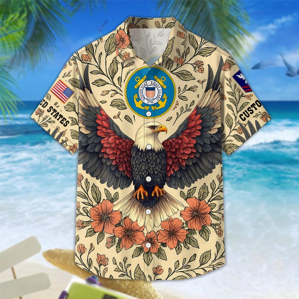 US Coast Guard, E 2 Blue - Hawaii Shirt - Image 3