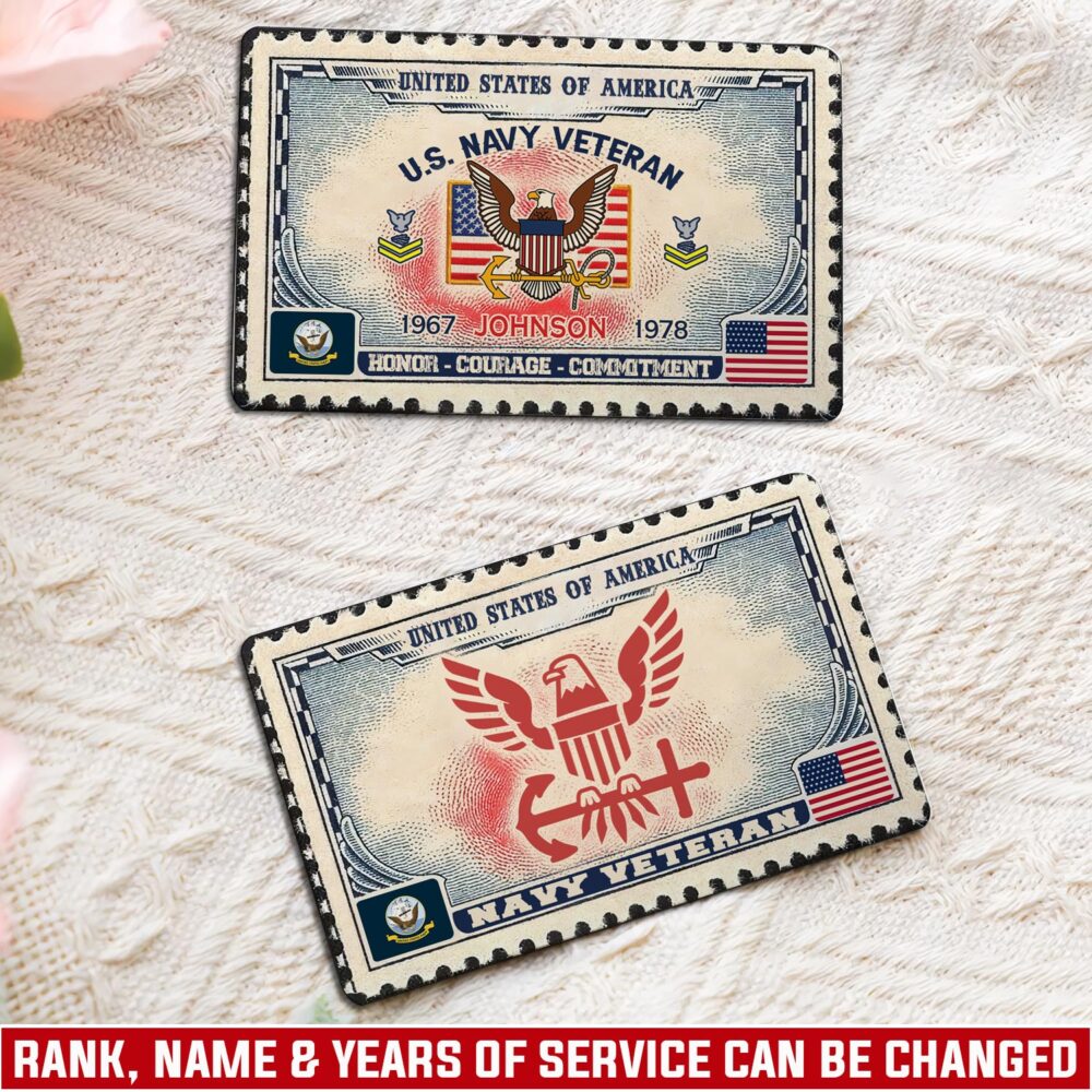 US Navy, E 2 Blue - Printed Metal Card