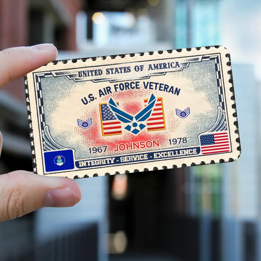 US Air Force , Proud To Have Served - Printed Metal Card - Image 2