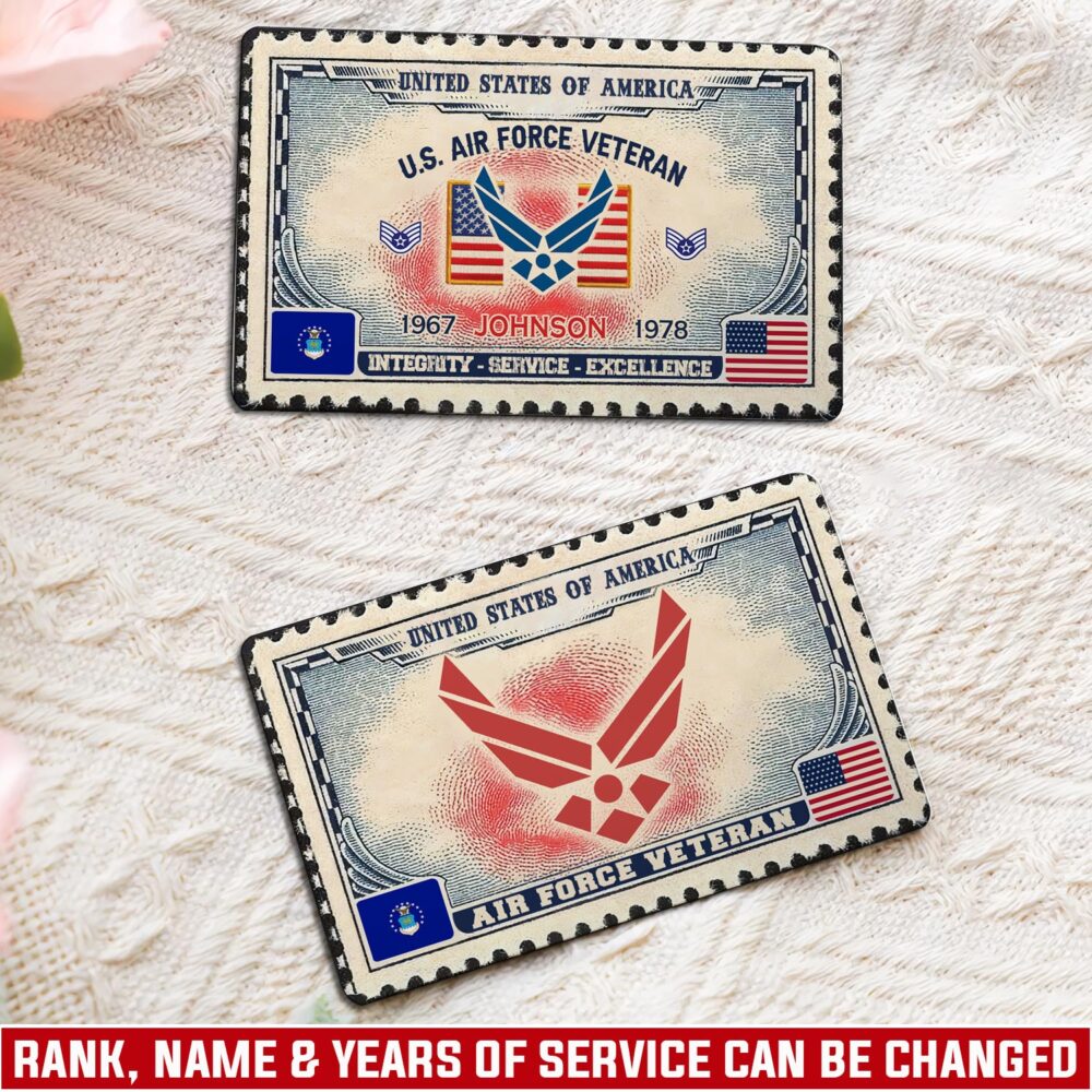 US Air Force , Proud To Have Served - Printed Metal Card