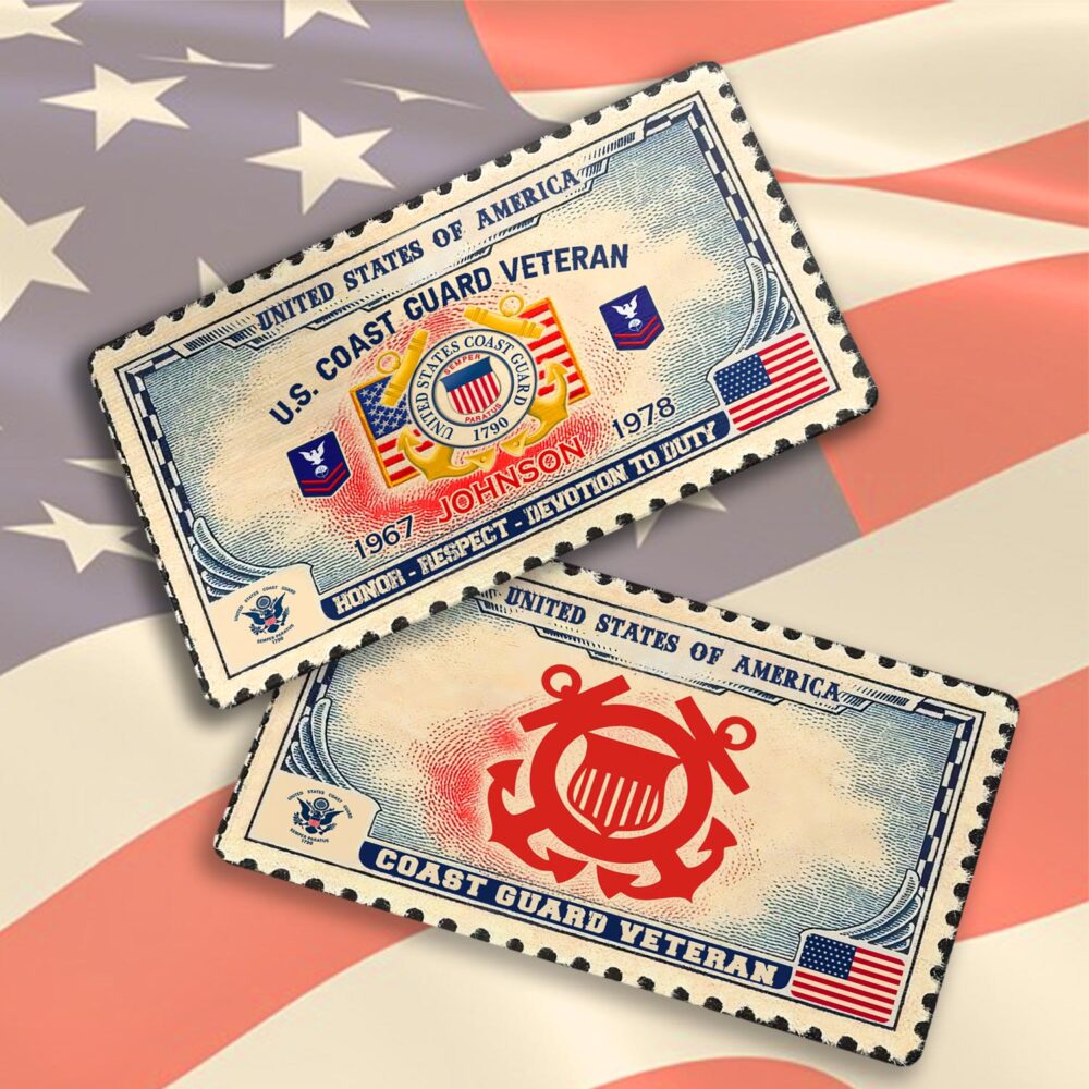 US Coast Guard, Honor, Duty, Service - Printed Metal Card - Image 3