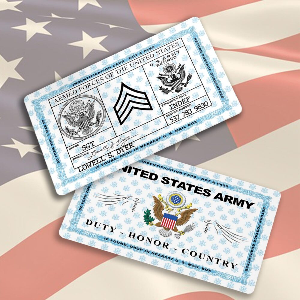 US Army, O 5 Army Lieutenant Colonel - Printed Metal Card - Image 3