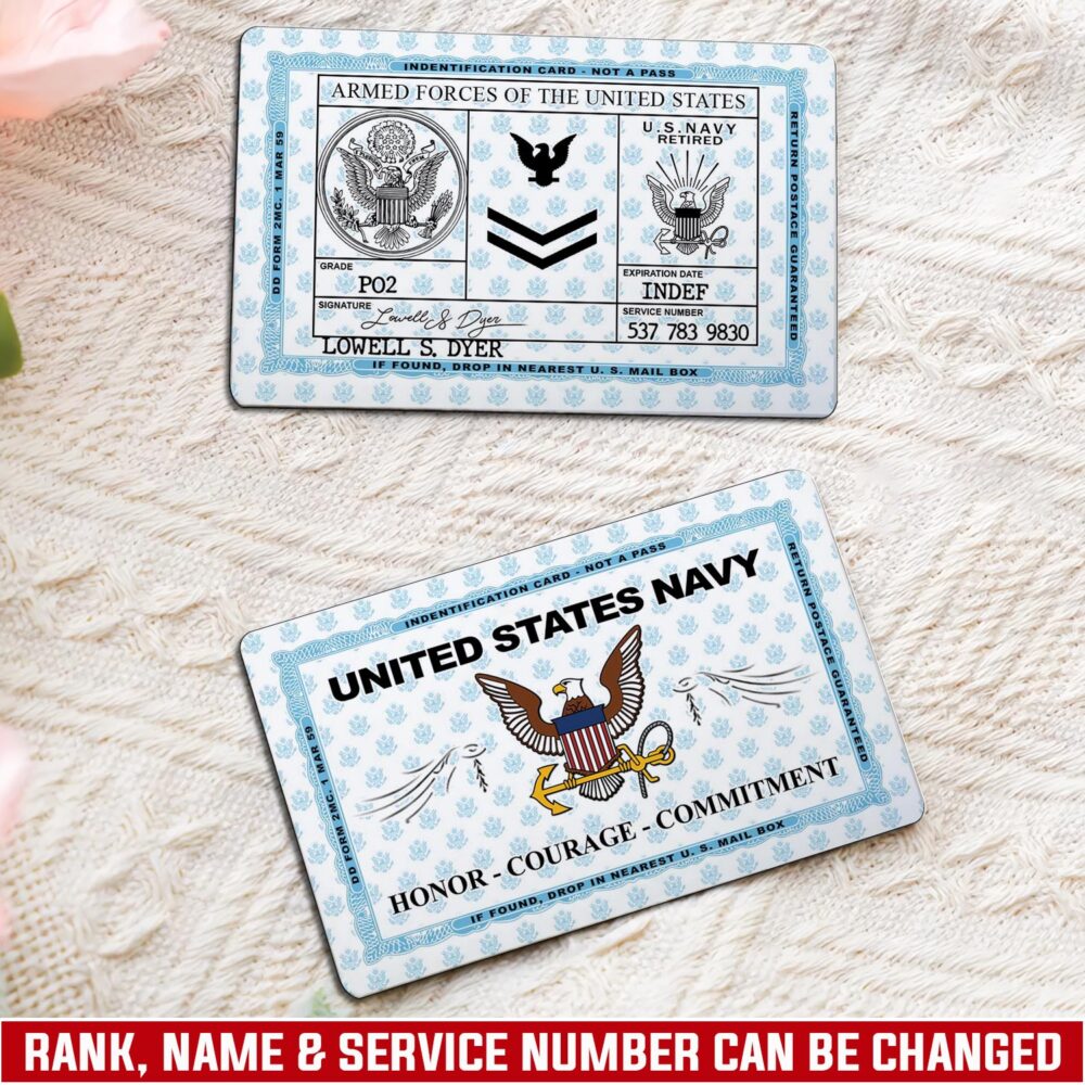 US Navy, E 6 Red - Printed Metal Card