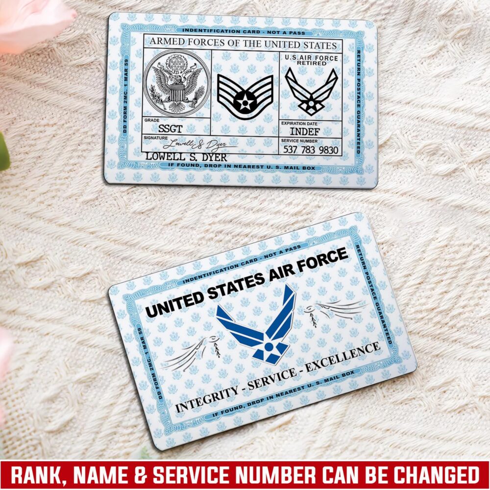 US Air Force , Life And Pride - Printed Metal Card
