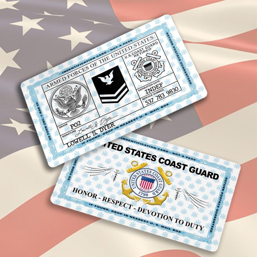 US Coast Guard, Thank a Veteran - Printed Metal Card - Image 3