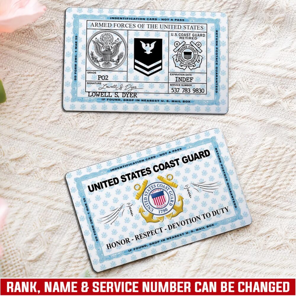 US Coast Guard, Thank a Veteran - Printed Metal Card