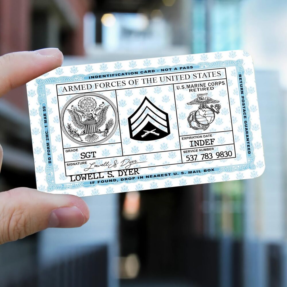 US Marine Corps, E 8 Marines First Sergeant - Printed Metal Card - Image 2