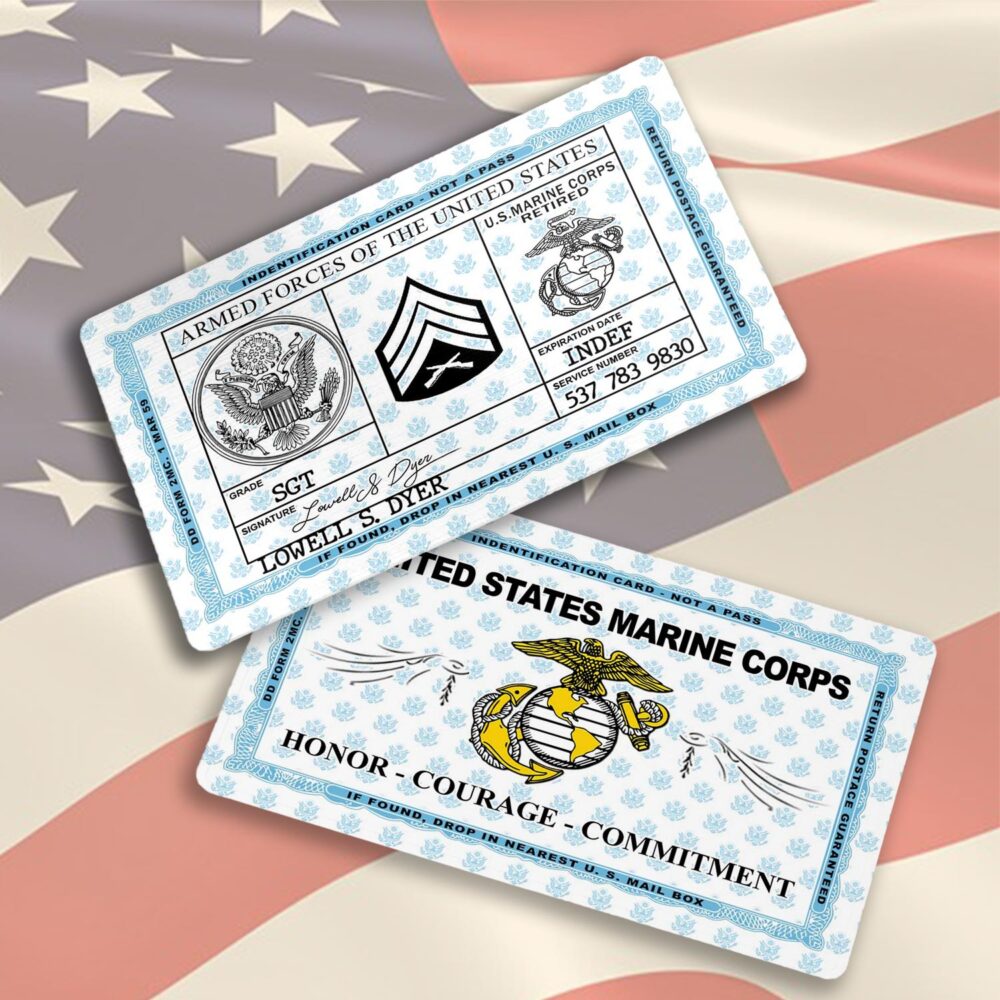 US Marine Corps, E 8 Marines First Sergeant - Printed Metal Card - Image 3