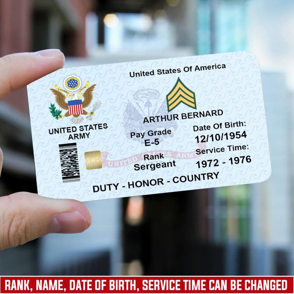 US Army, W 4 Army Chief Warrant Officer 4 - Printed Metal Card