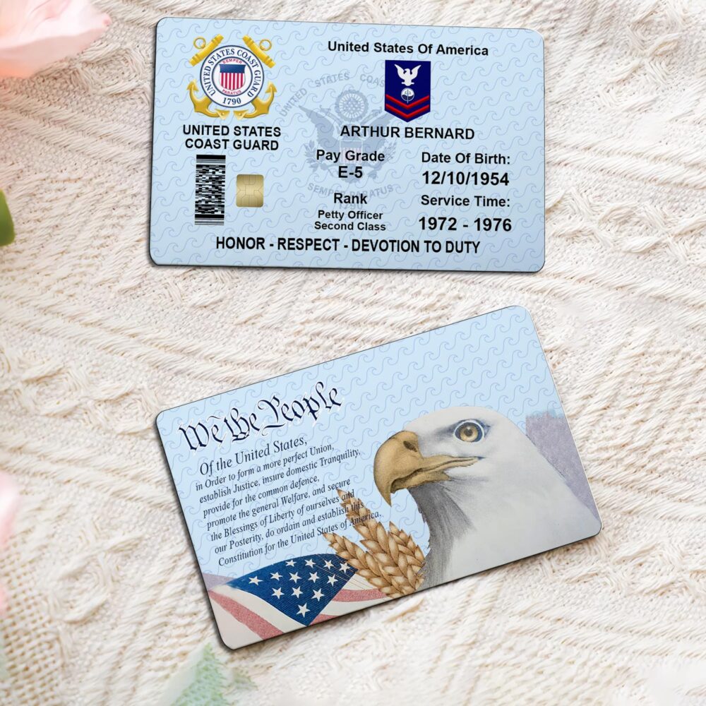 US Coast Guard, E 6 Gold - Printed Metal Card - Image 2