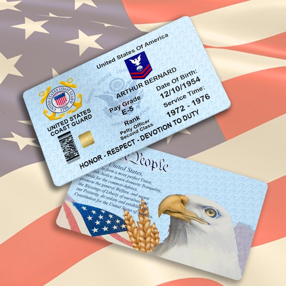 US Coast Guard, E 6 Gold - Printed Metal Card - Image 3
