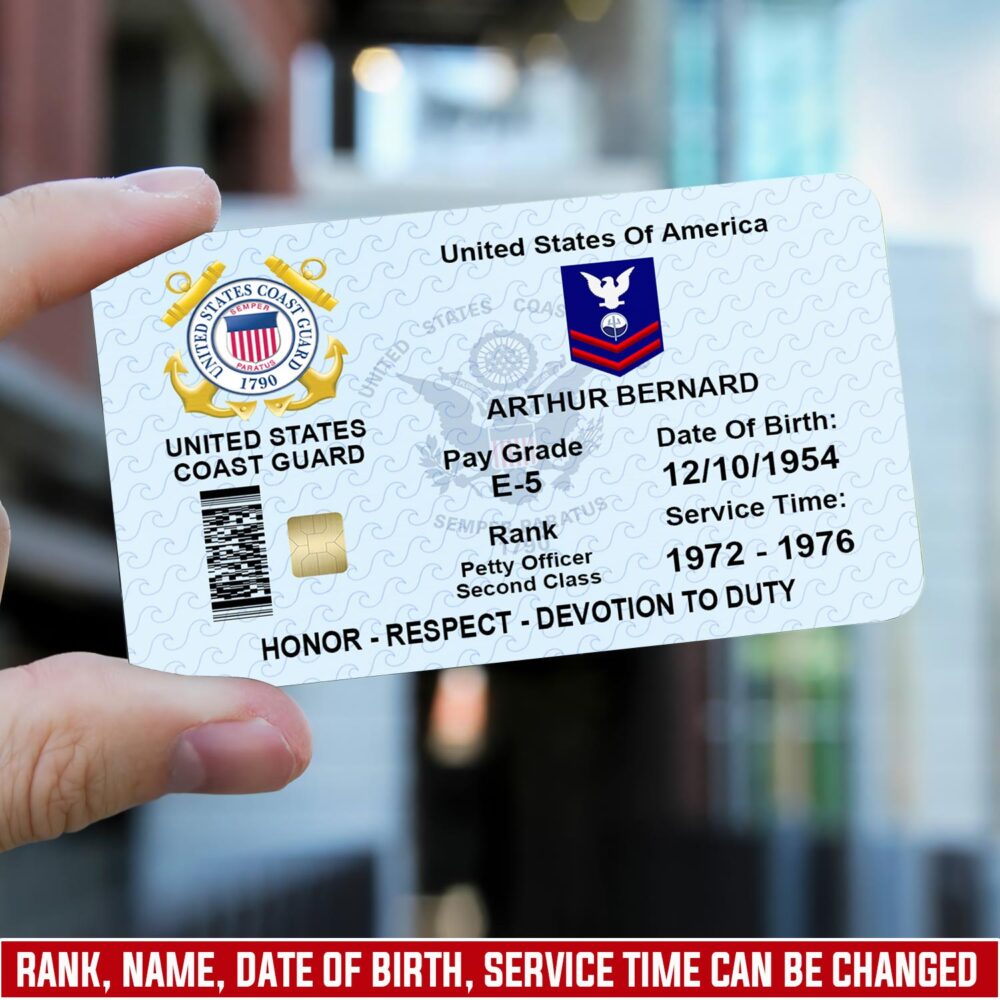US Coast Guard, E 6 Gold - Printed Metal Card