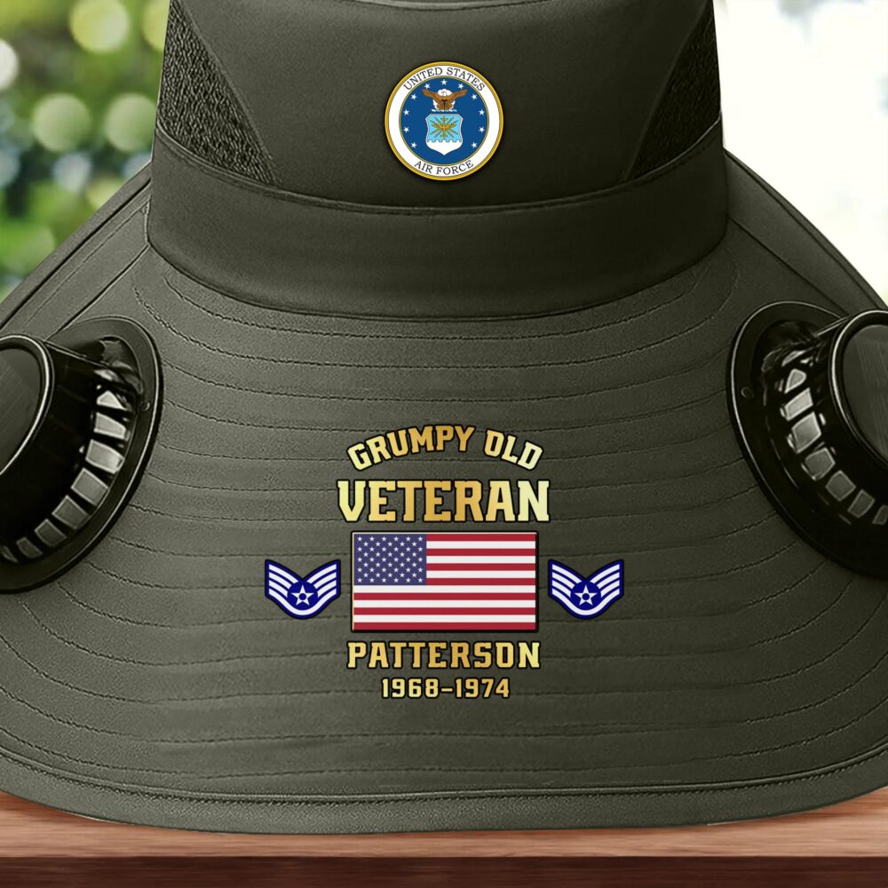 US Air Force , E 7 Air Force First Sergeant - Solar Powered Fan Hat - Image 2
