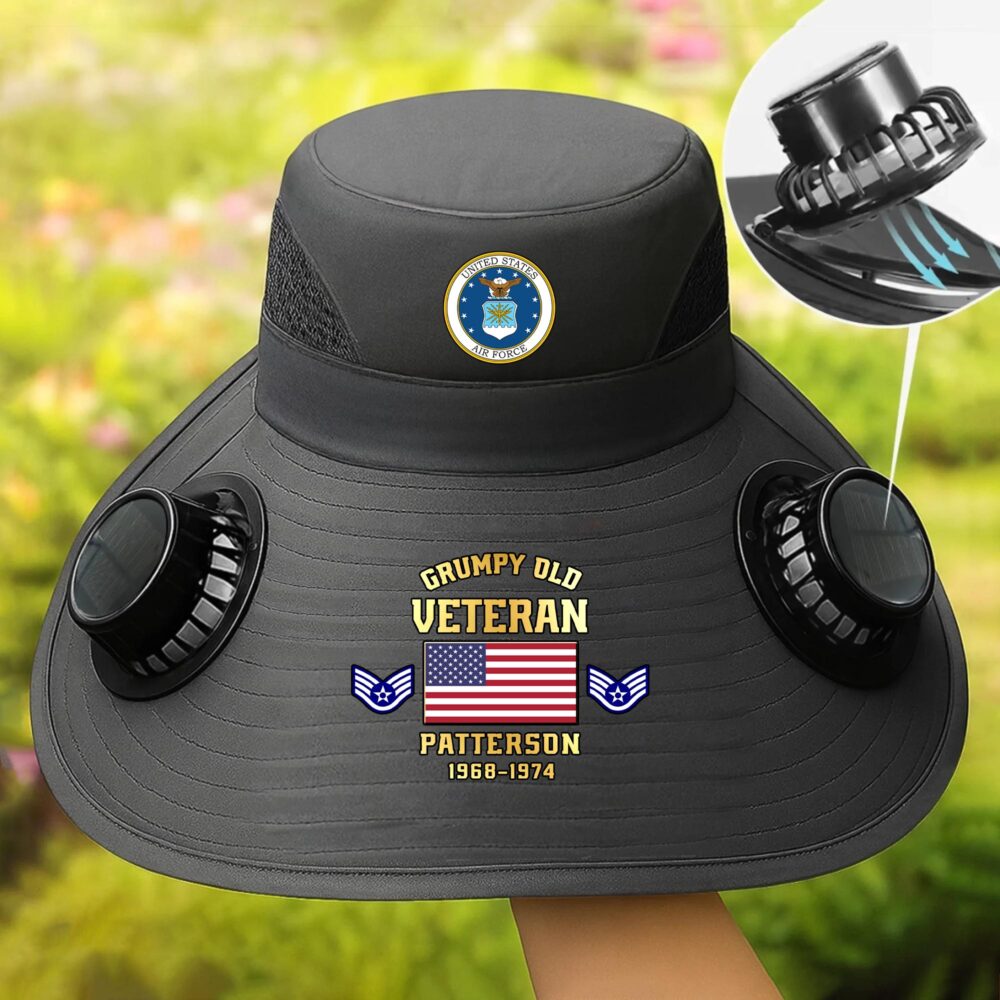 US Air Force , E 7 Air Force First Sergeant - Solar Powered Fan Hat