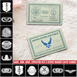 Air Force Badge, Aim High … Fly-Fight-Win - Printed Metal Card