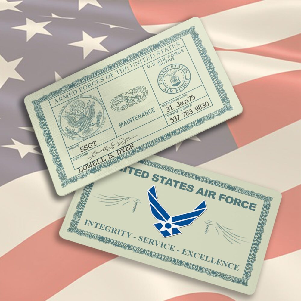 Air Force Badge, Aim High … Fly-Fight-Win - Printed Metal Card - Image 3