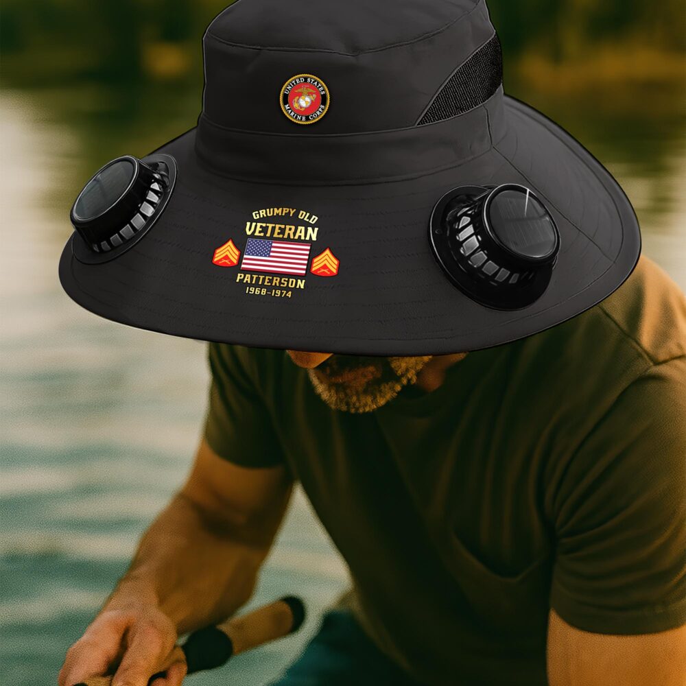 US Marine Corps, E 5 Marines Sergeant - Solar Powered Fan Hat - Image 3