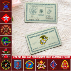 Marines Battalions, Freedom Over Fear - Printed Metal Card