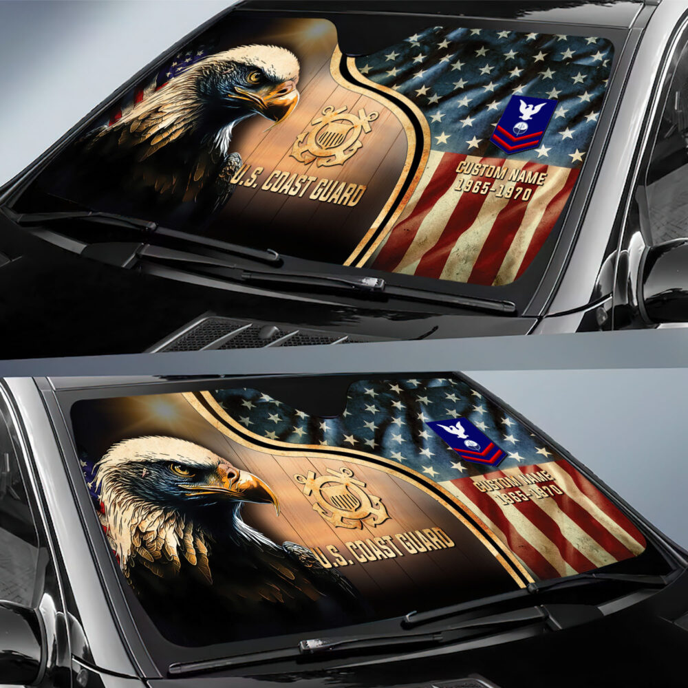 US Coast Guard, E 6 Gold - Car Sun Shade - Image 2