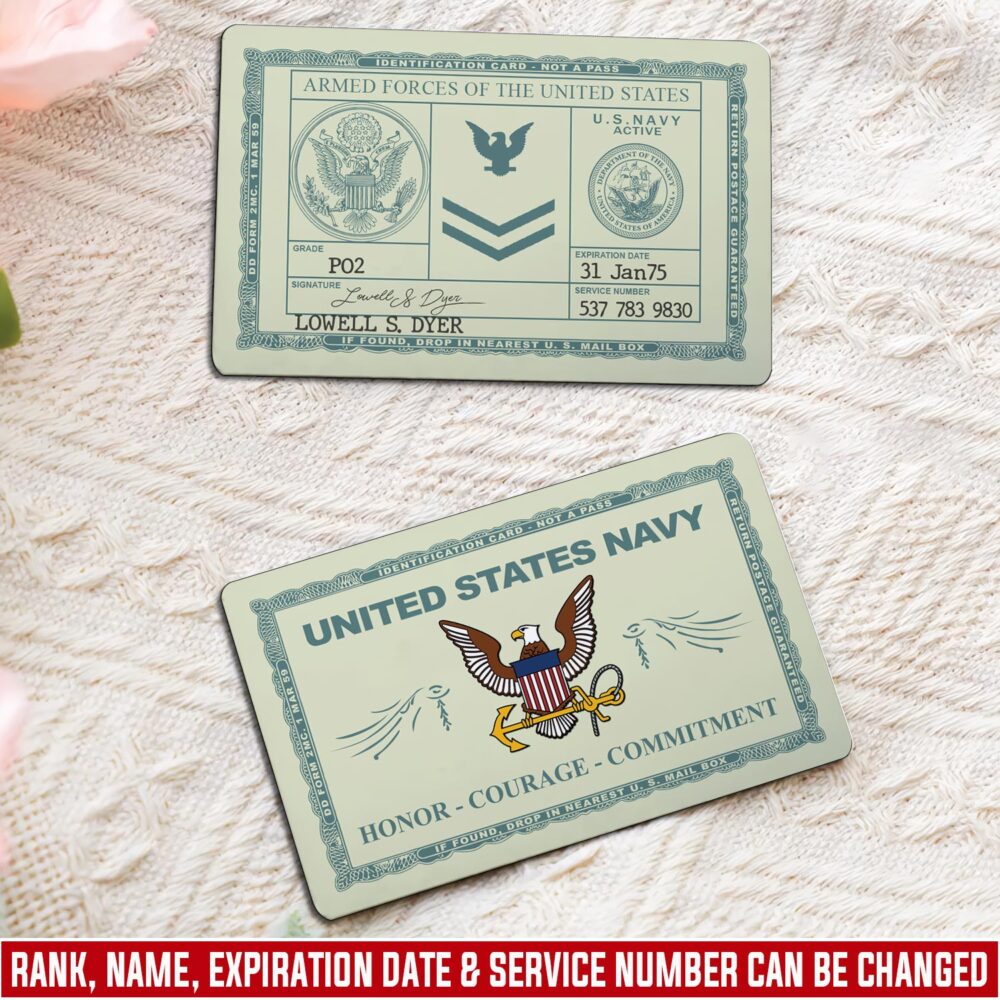US Navy, E 5 Red - Printed Metal Card