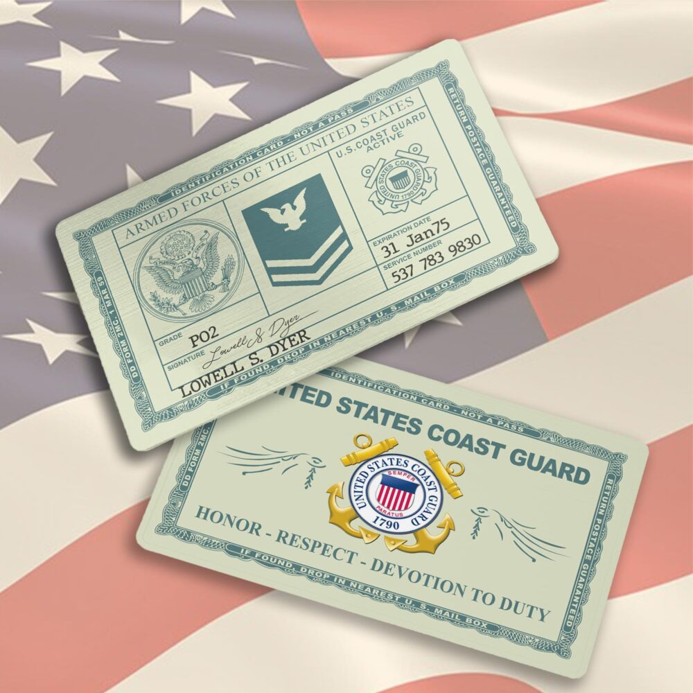 US Coast Guard, Thank a Veteran - Printed Metal Card - Image 3