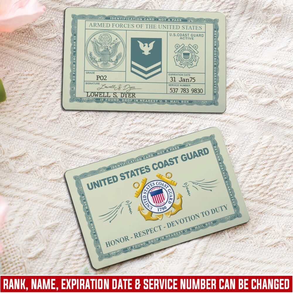 US Coast Guard, Thank a Veteran - Printed Metal Card
