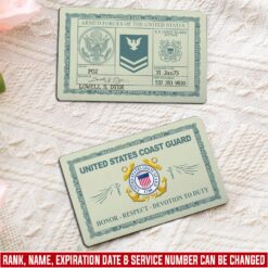 US Coast Guard, Thank a Veteran - Printed Metal Card