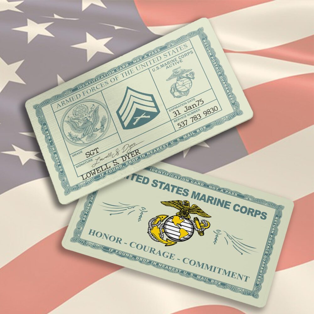 US Marine Corps, E 8 Marines Master Sergeant - Printed Metal Card - Image 3