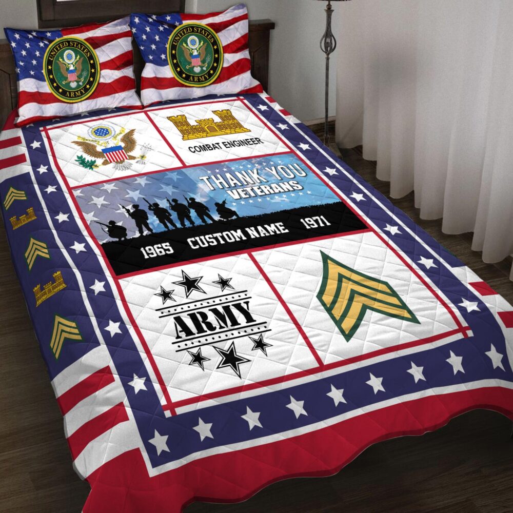 Army Branch, E 5 Army Sergeant - Quilt Bed Set - Twin - Image 2