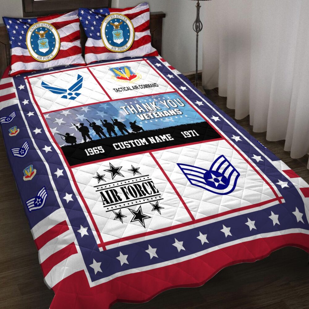 Air Force Command, Aim High … Fly-Fight-Win - Quilt Bed Set - King