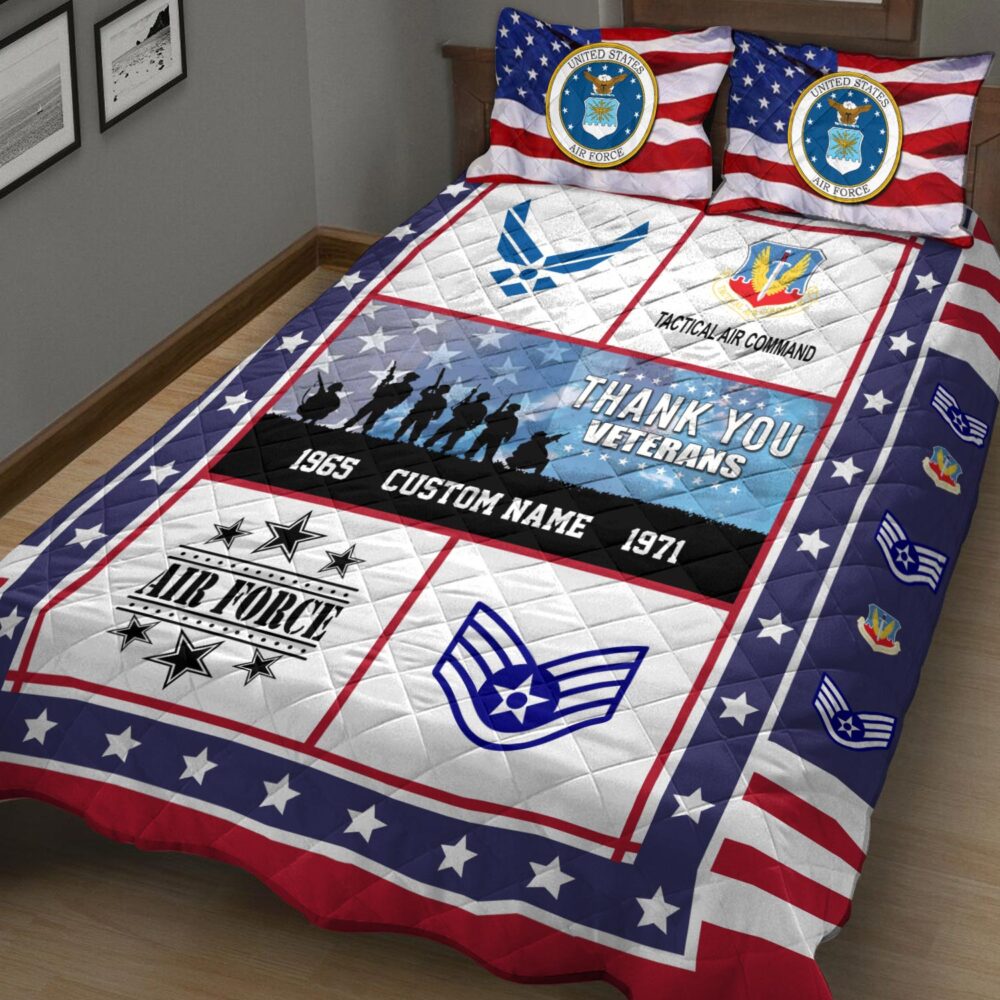 Air Force Command, Aim High … Fly-Fight-Win - Quilt Bed Set - King - Image 2